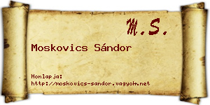 Moskovics Sándor névjegykártya