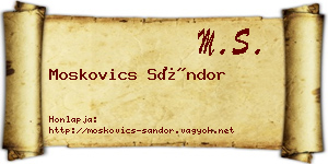 Moskovics Sándor névjegykártya