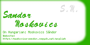 sandor moskovics business card