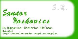 sandor moskovics business card